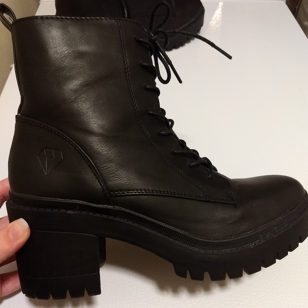 Chunky Heel Combat Boots